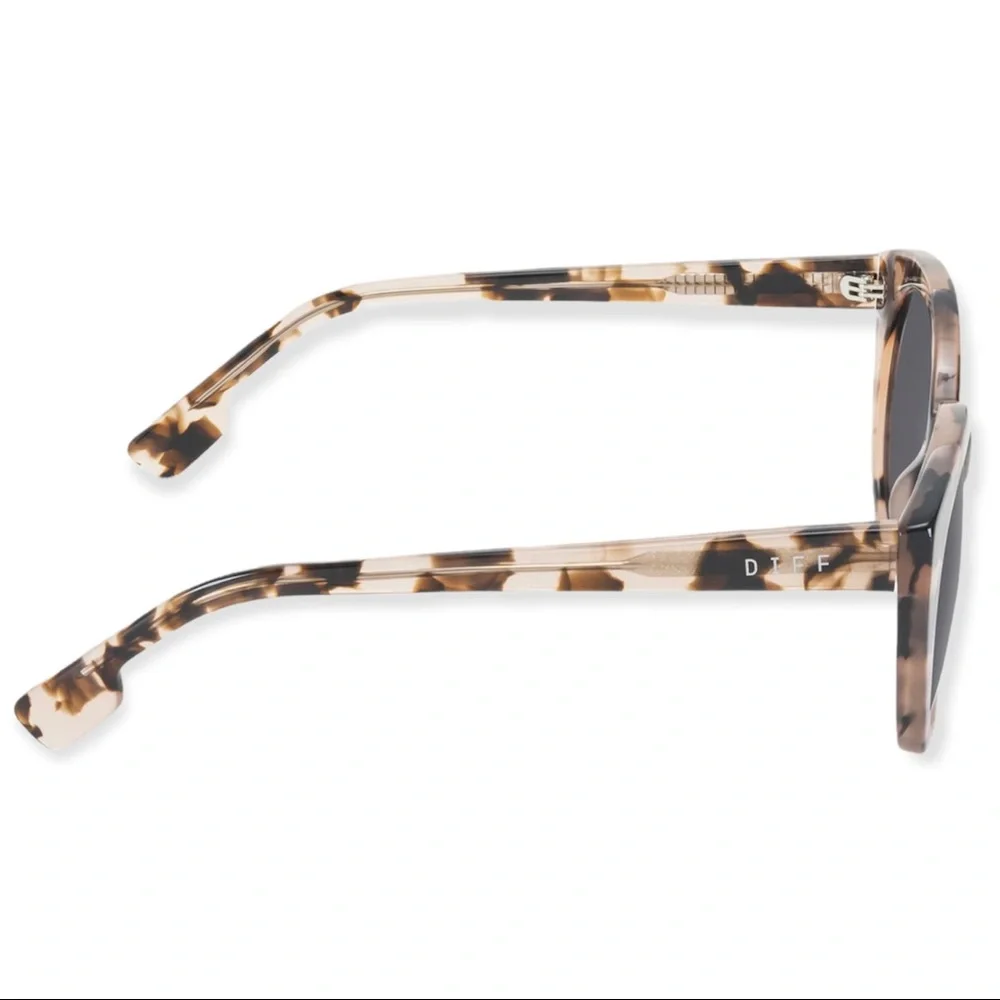 DIFF Emmy Sunglasses Himalayan Tortoise Frames Smoke Grey Lenses